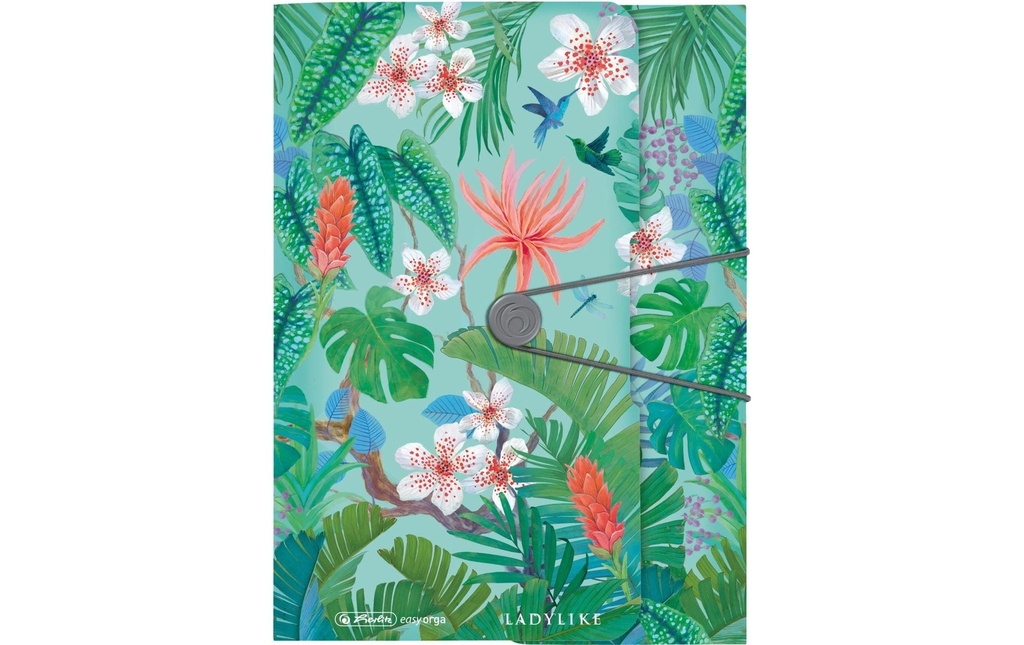 Herlitz Portfolio à ruban élastique Ladylike Jungle PP, A4