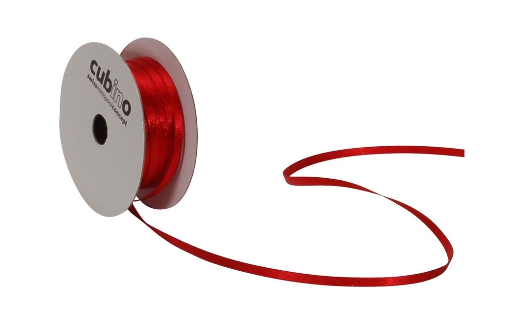 Spyk Ruban de satin 3 mm x 8 m, Rouge