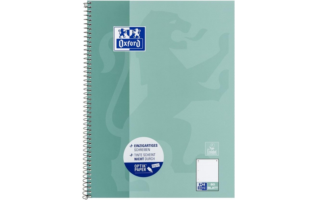 Oxford Bloc-notes Bloc-notes collège A4+, Menthe