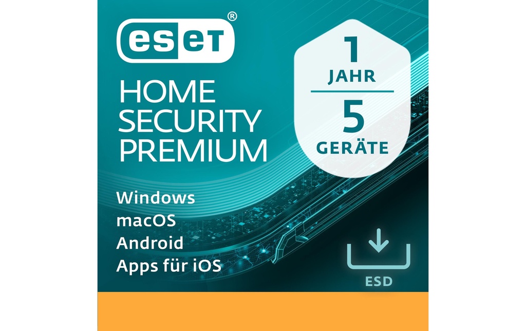 ESET HOME Security Premium ESD, Version complète, 5 Utilisateurs, 1 an