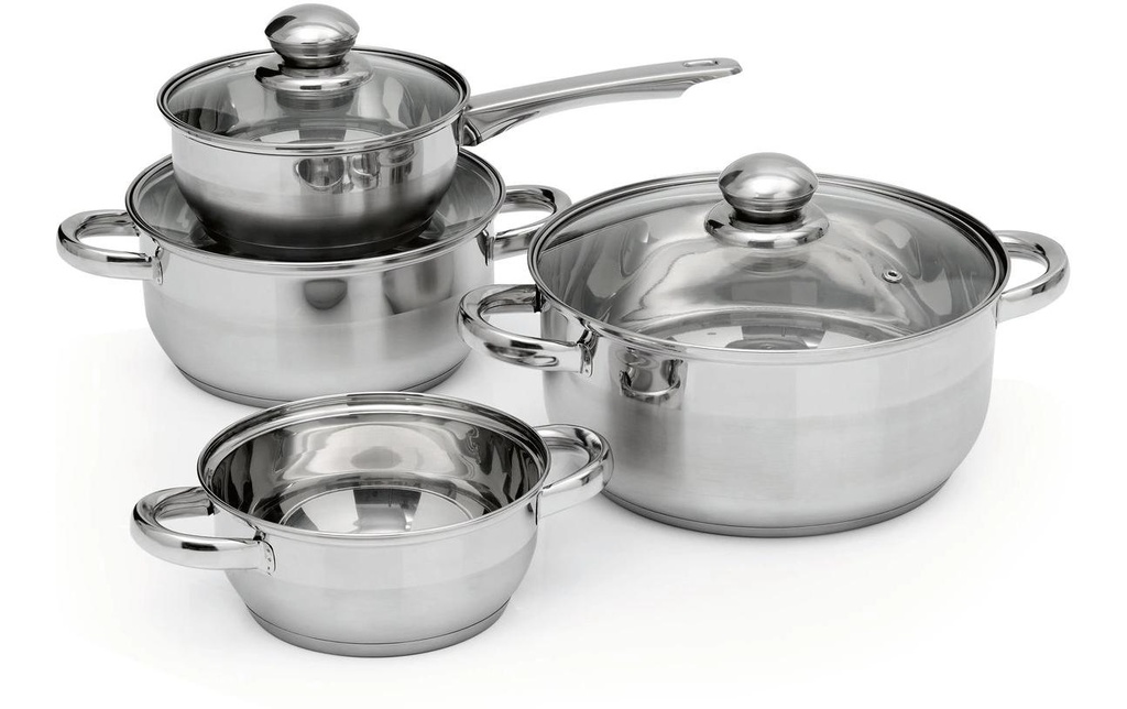 BRATmaxx Set de poêle Set de casseroles 7 pièces, 17.2 cm/21.4 cm/25.4 cm
