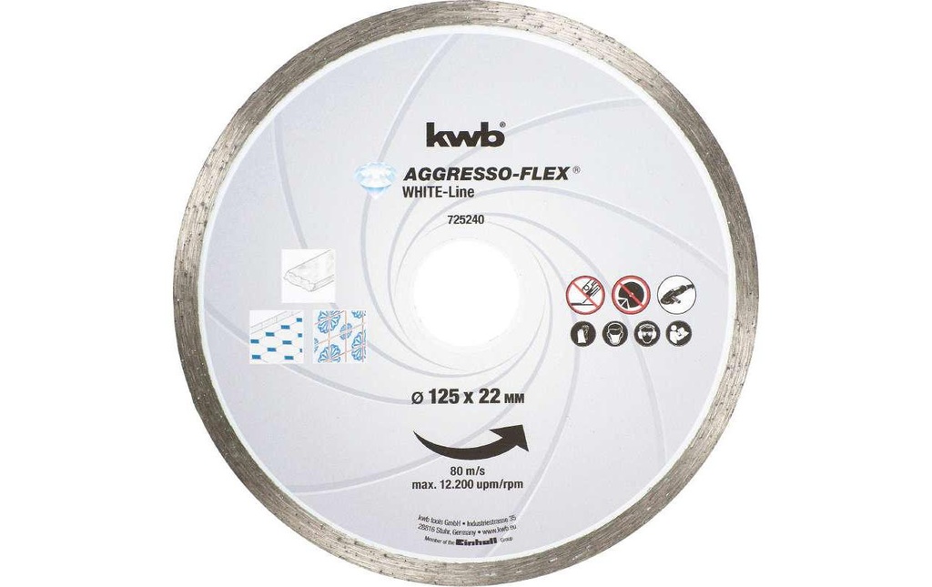 kwb Disque à trancher Ligne Blanche Diamant 125 mm