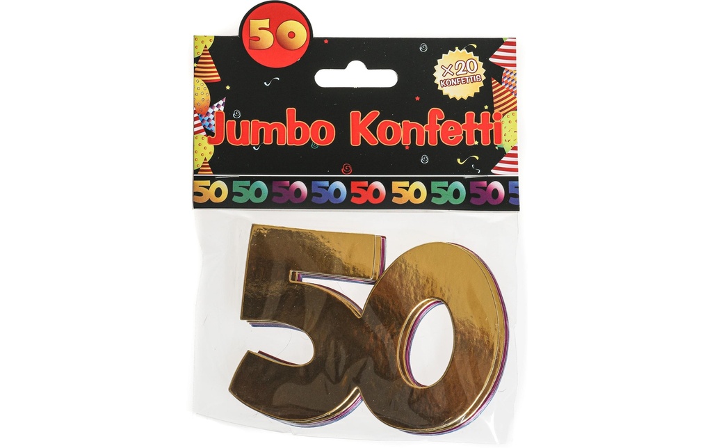Trendcompany Confetti 50e anniversaire 7.5 x 10 cm, multicolore, 20 pièces