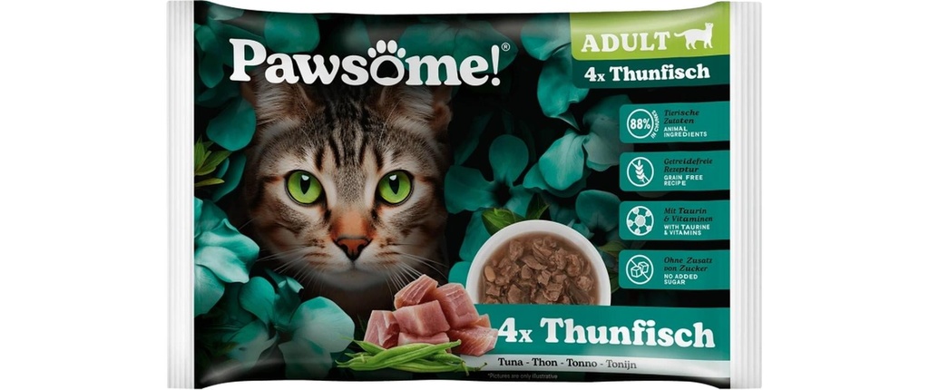 Pawsome Cat Superfood Adult au thon 4 x 85 g