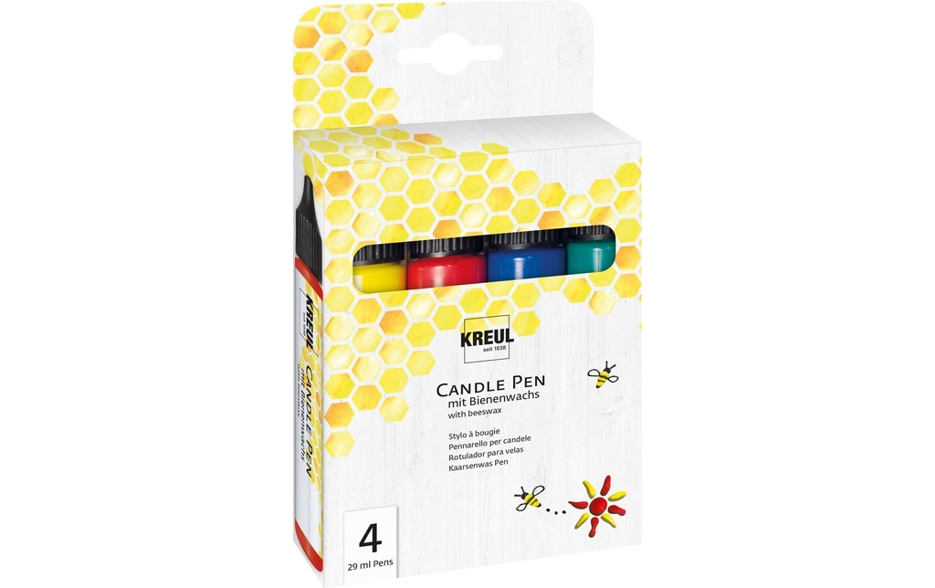 Kreul Peinture pour bougie Starter 4 pièces, 29 ml chacune