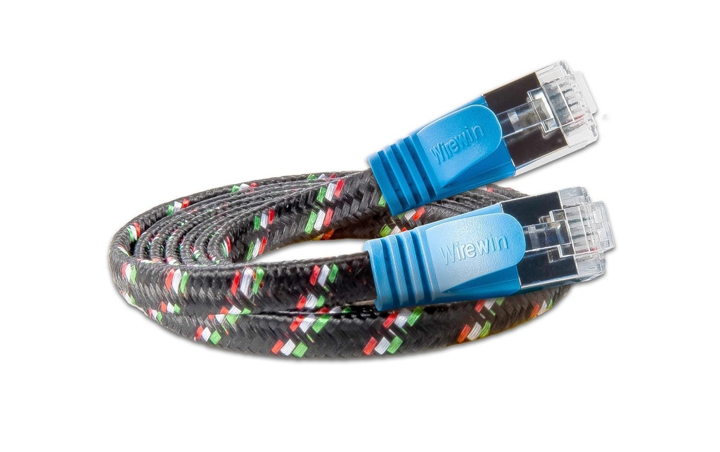 SLIM Câble patch slim RJ-45 - RJ-45, Cat 6, STP, 0.25 m, Bleu