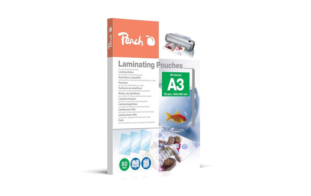 Peach Film laminé A3, , 25 Pièce/s, brillant
