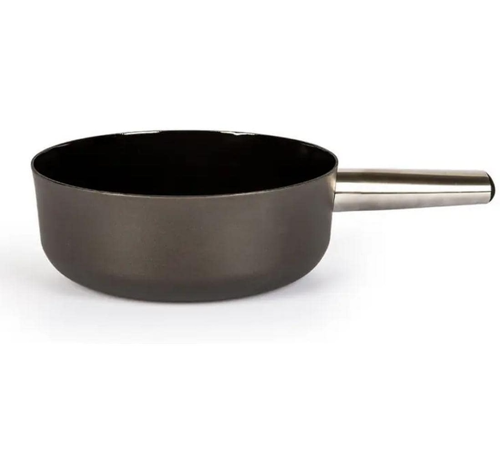 Stöckli Caquelon à fondue Emotion Inox 23 cm, Noir