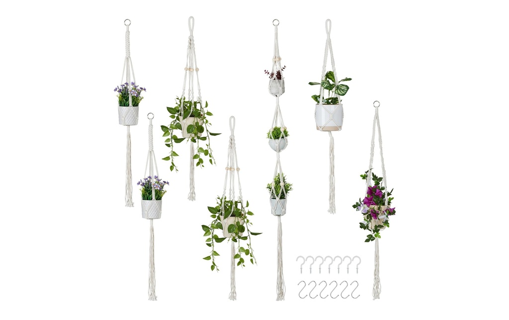 relaxdays Feux de Fleurs Makramee Lot de 7