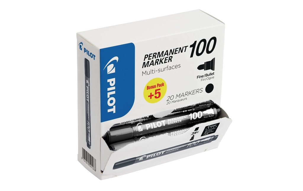 Pilot Marqueur indélébile 100 XL 15+5 Gratis Noir