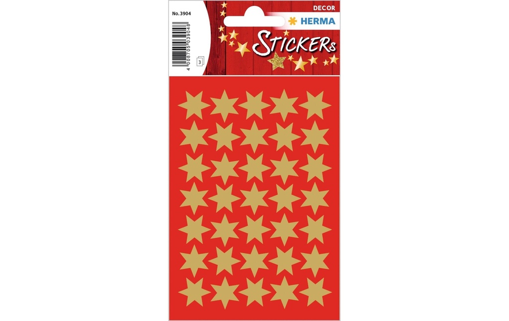 Herma Stickers Autocollants de Noël Étoiles, 3 feuilles / 105 autocollants