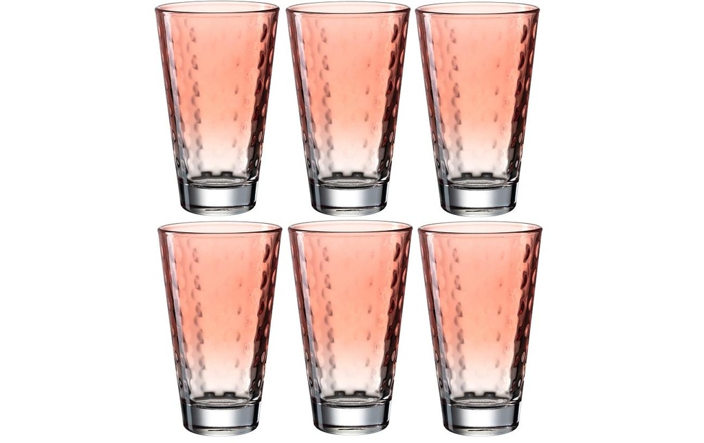 LEONARDO Verre Optic Pastell 300 ml, 6 Pièce/s, Rouge
