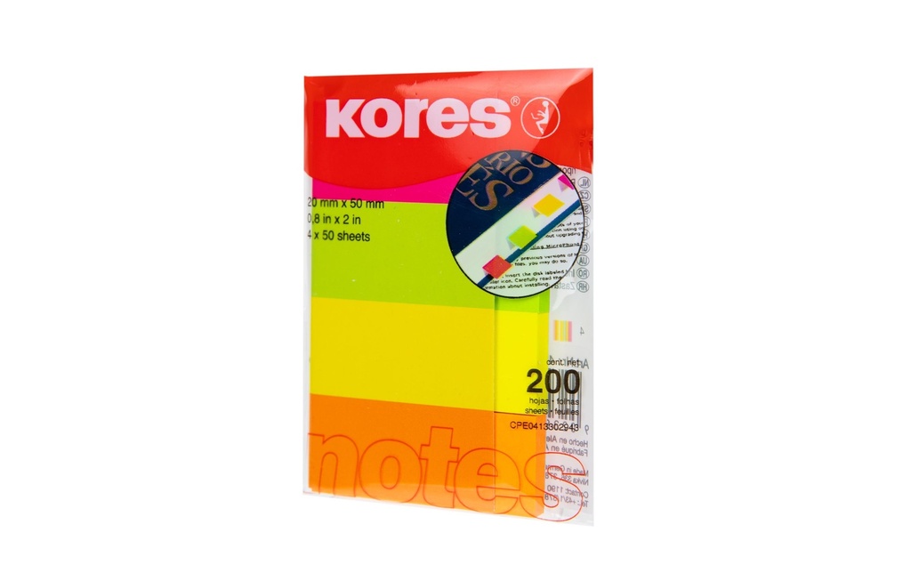 Kores Marque-page Papier 50 pièces par bloc