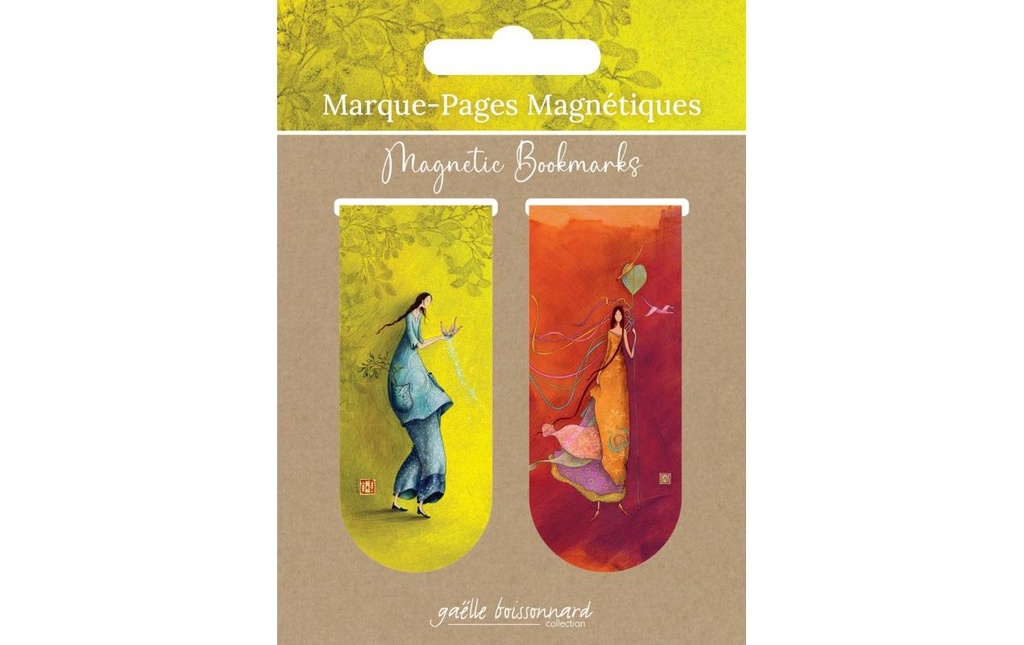 Cart Marque-page Gaelle Boissonnard Jaune/rouge, 2 aimants
