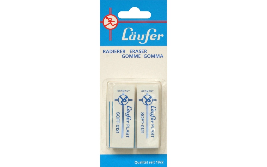 LÄUFER Gomme Plast Soft 0121 bl.à 2 (2 pces)