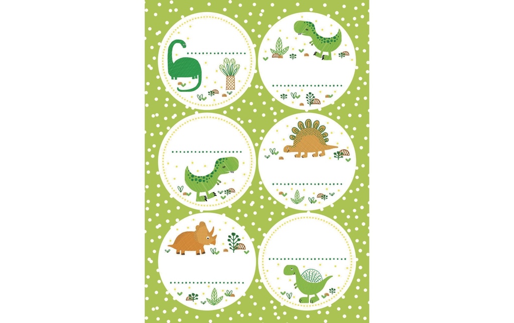 Braun + Company Autocollant à motif Funny Dinos 4 pièces