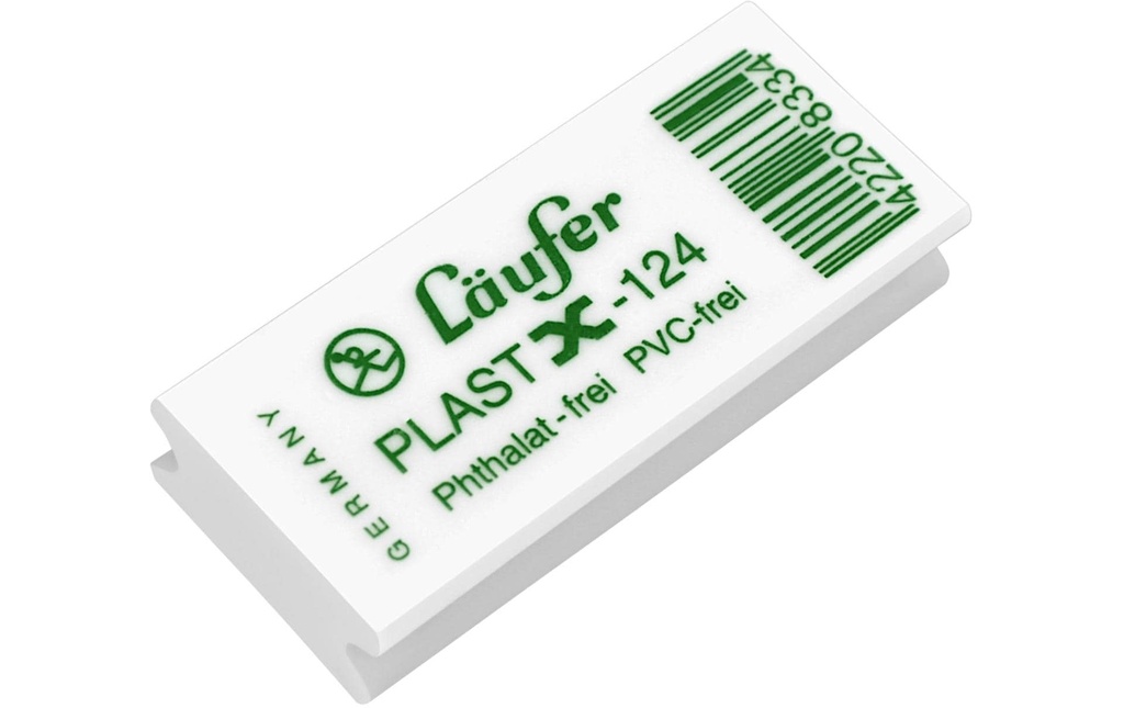 Läufer Gomme Plast X-124 46 x 20 x 9 mm, Blanc