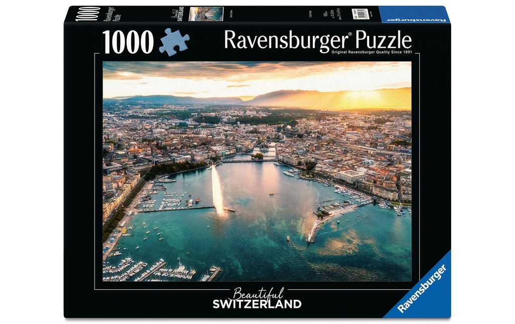 Ravensburger Puzzle Coucher de soleil à Genève Beautiful Switzerland, 1000