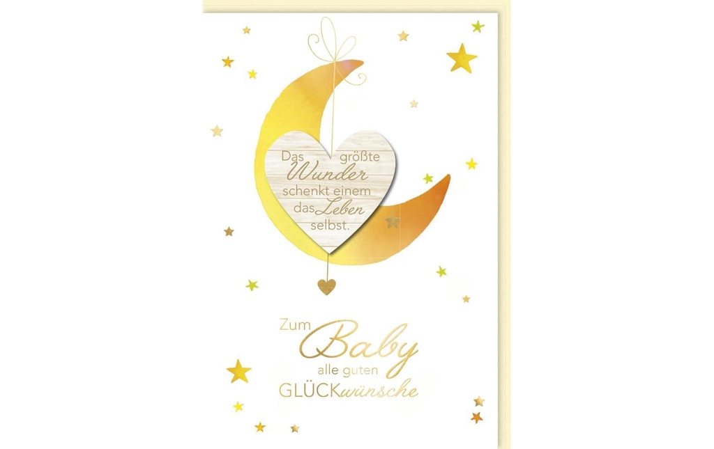Braun + Company Carte de félicitations Lune 11.5 x 17 cm