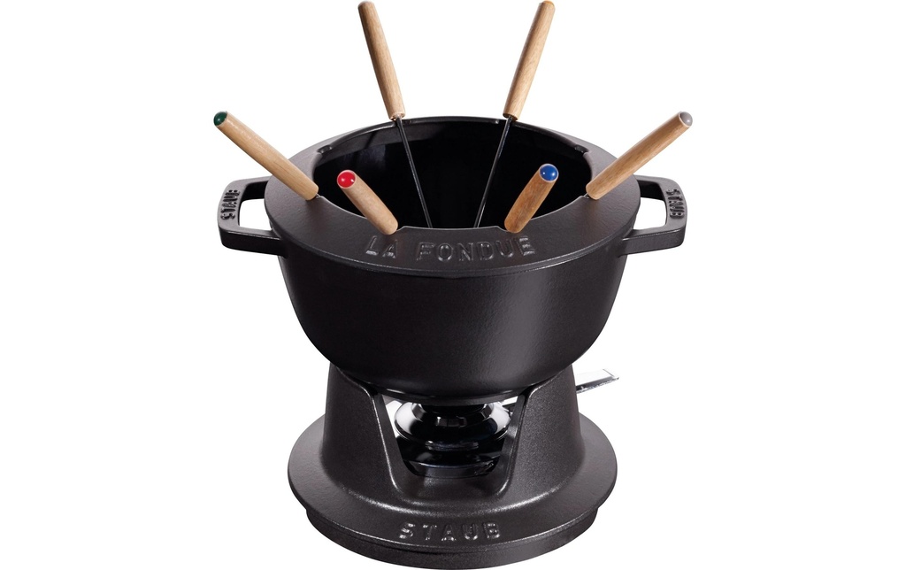Staub Service à fondue au chocolat avec 2 poignées 5 Pièce/s, Noir