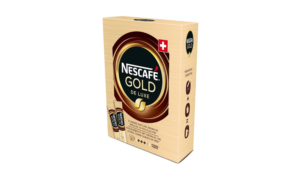 Nescafé Café instantané Gold De Luxe Sticks 15 portions