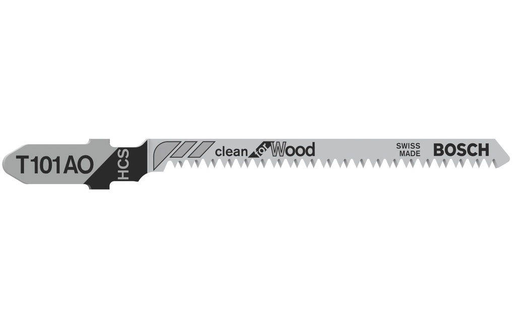 Bosch Professional Jeux de lames de scie sauteuse T 101 AO Clean for Wood, 3 pièces