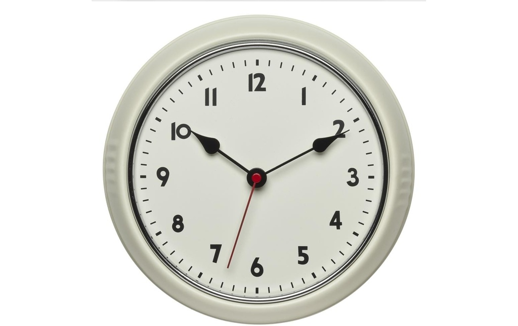 TFA Dostmann Horloge murale radio Rétro Beige, Ø 24 cm