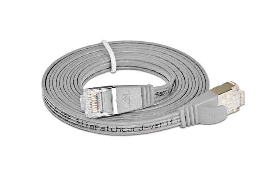 SLIM Câble patch slim RJ-45 - RJ-45, Cat 6, STP, 7.5 m, Gris