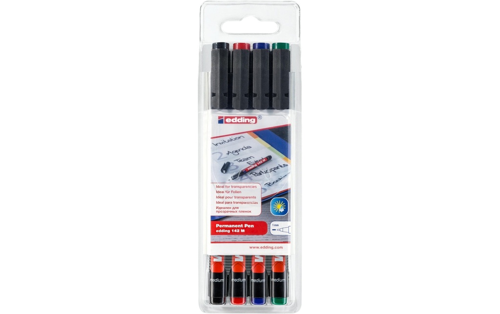 edding Stylo à feuilles Permanent Pen 142 M, 4-set