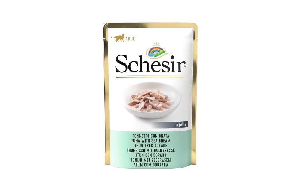 Schesir Alimentation humide Thon & daurade en gelée, 85 g
