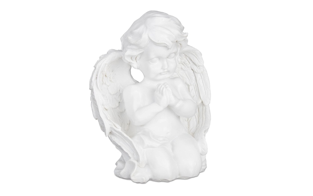 relaxdays Figure décorative Ange de la fosse en prière Blanc