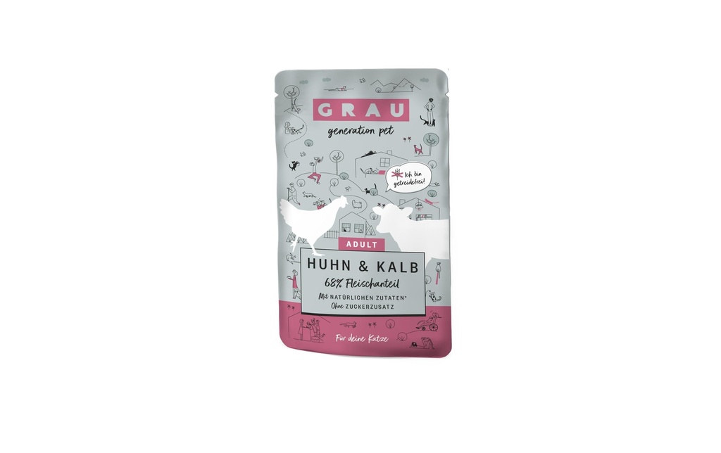 Grau Alimentation humide Poulet et veau 125 g