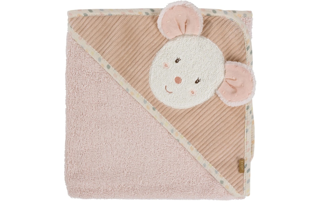 fehn Serviette à capuche Souris 80 x 80 cm
