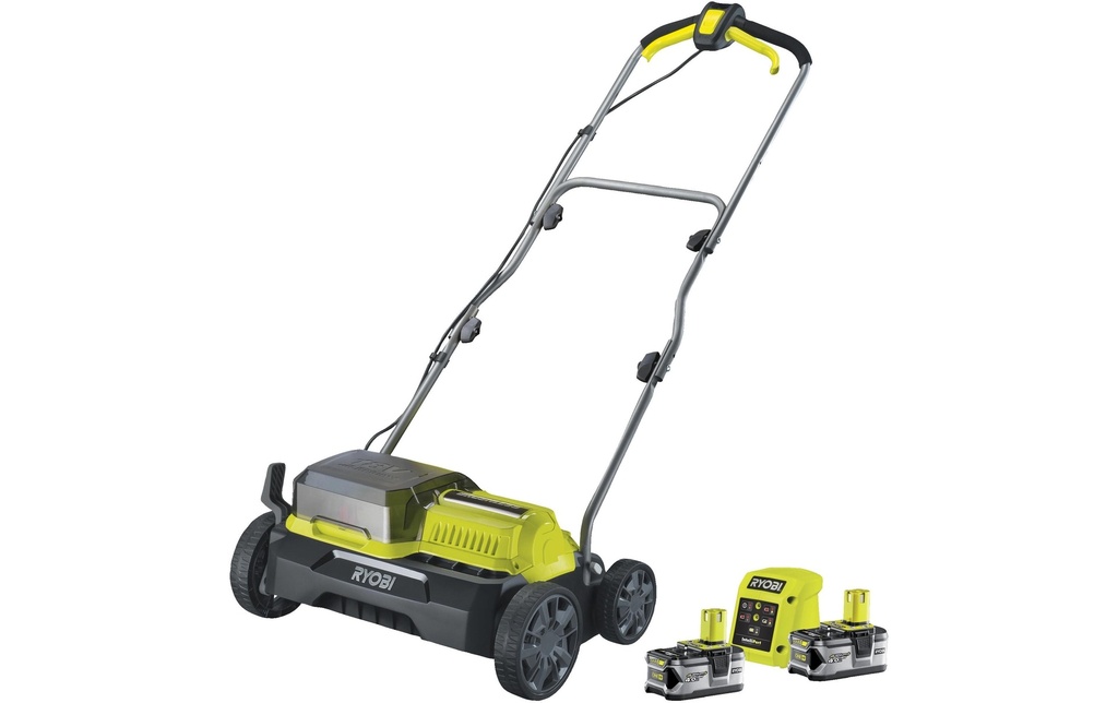 RYOBI Scarificateur sans fil Kit RY18SFX35A-240 + 2x 4,0 Ah