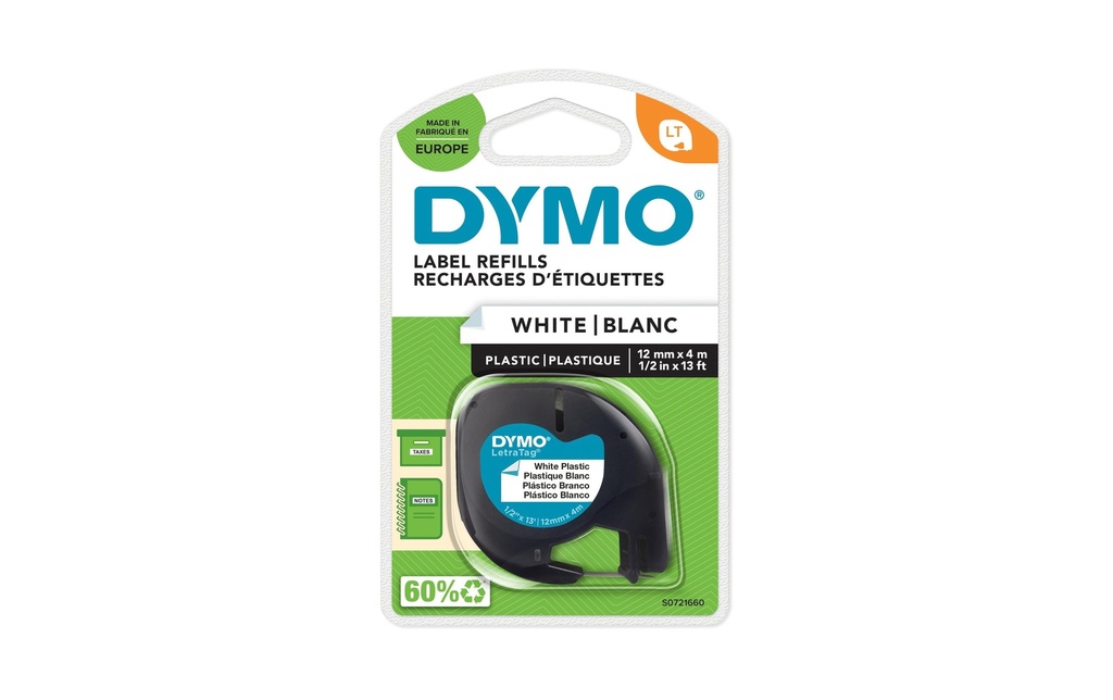DYMO Dymo LT-ruban plast.12mm blanc