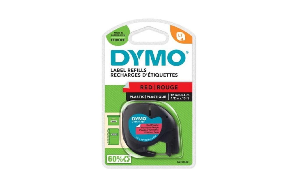 DYMO Dymo LT-ruban plast.12mm rouge