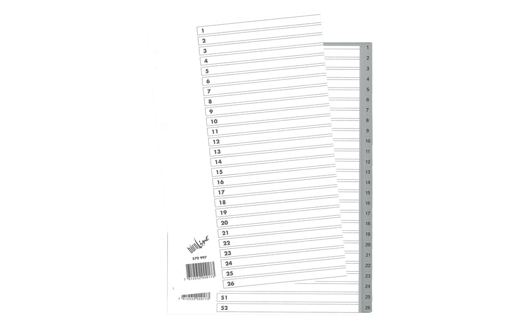 Büroline Registre A4, 1-52 sans feuille d'index