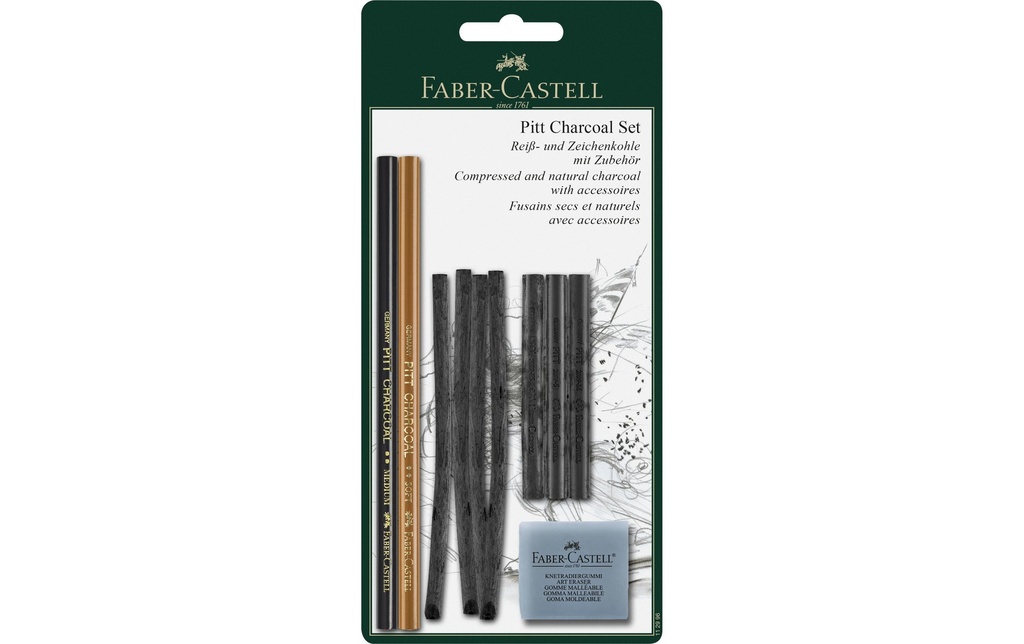 Faber-Castell Charbon à dessin Charcoal Pitt 10 pièces