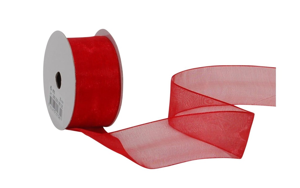 Spyk Bande d'organza Organsa 25 mm x 6 m, Rouge