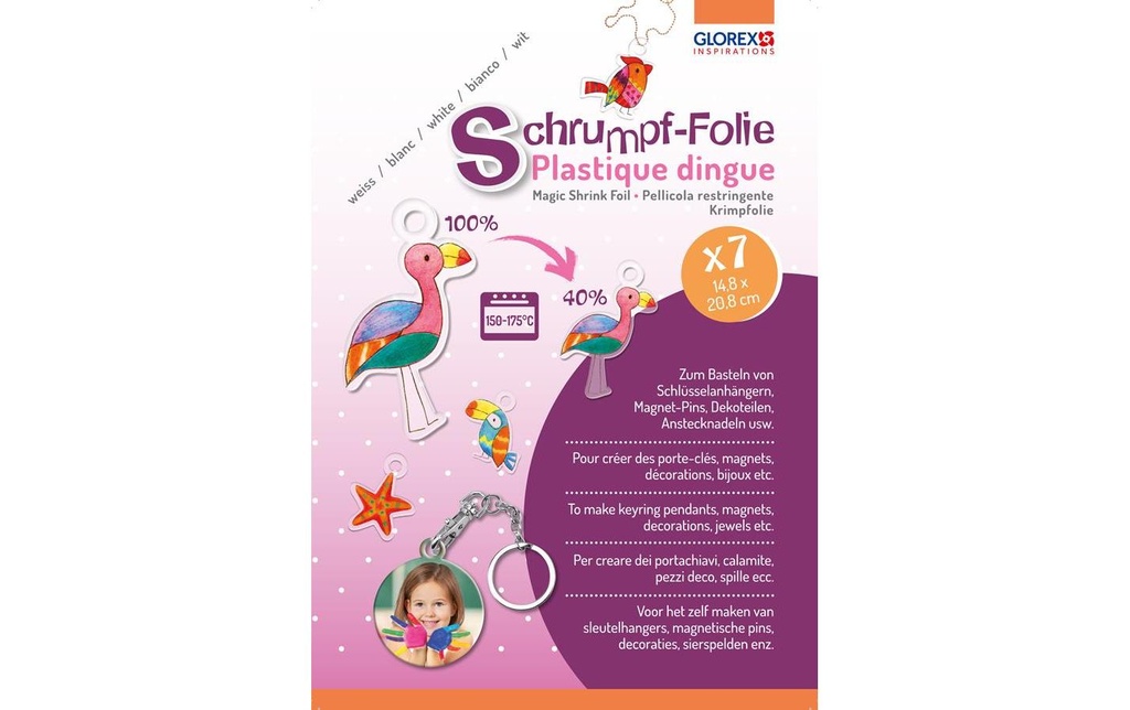Glorex Film rétractable A5, 7 feuilles, blanc