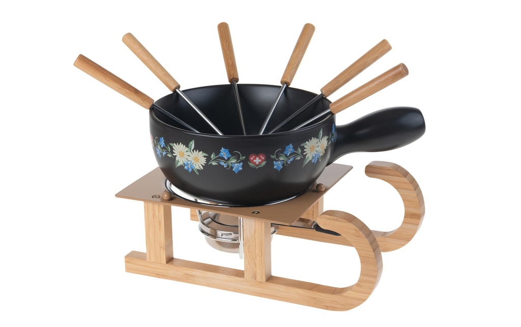 Nouvel Service à fondue au fromage Luge 9 Pièce/s, Noir