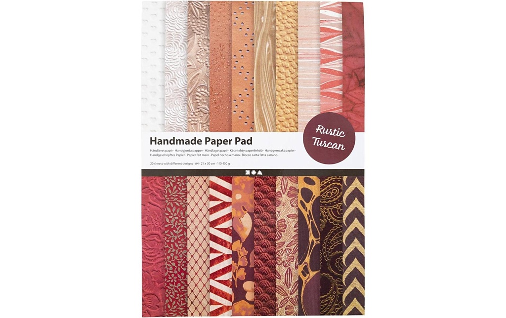 Creativ Company Papier fait à la main A4, 20 feuilles, naturel rouge-brun
