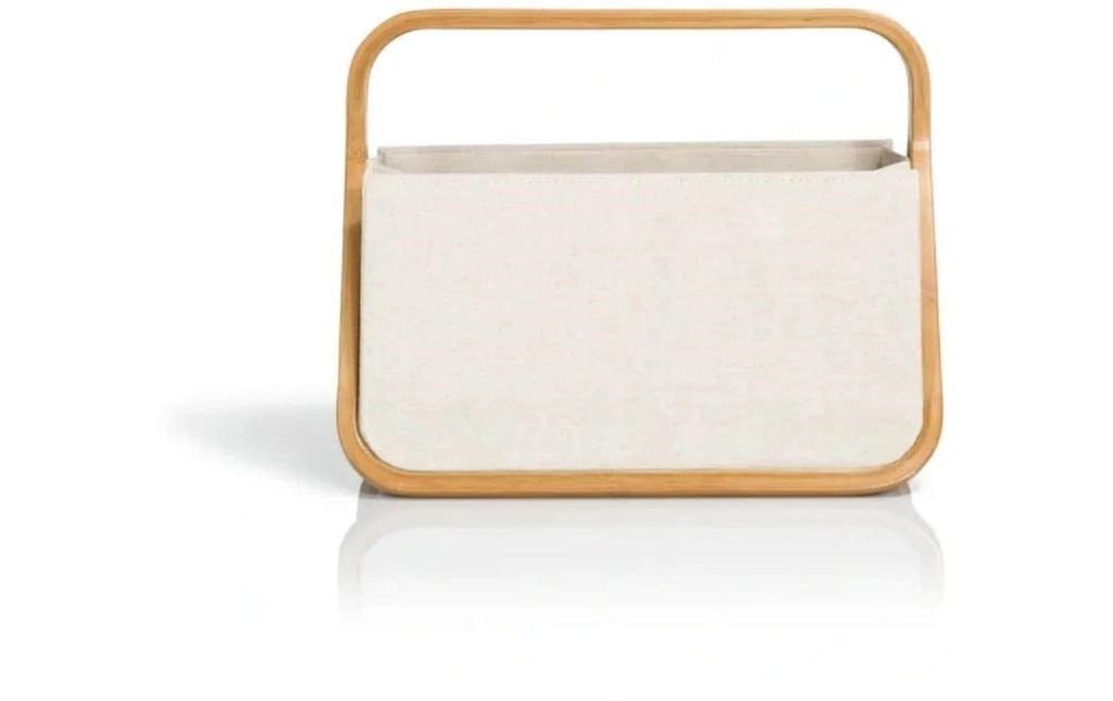 Prym Fold & Store Basket Canvas & Bamboo Nature