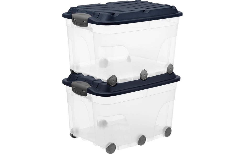 Rotho Boîte de rangement ROLLER6 Bleu, 2 pcs.