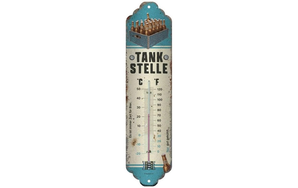Nostalgic Art Thermomètre Station-service Bière 6.5 x 28 cm
