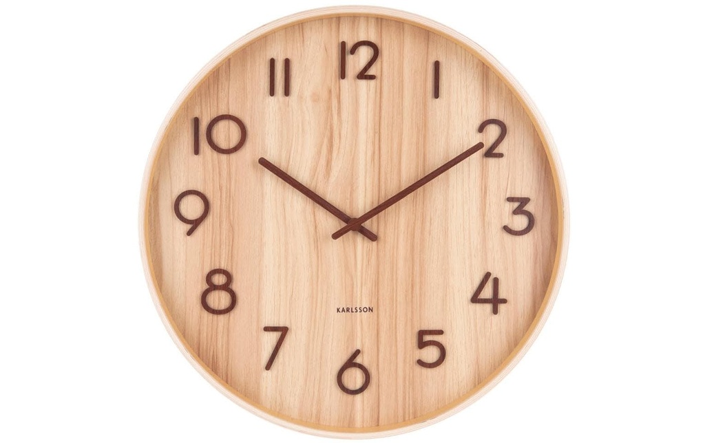 KARLSSON Horloge murale Pure Ø 40 cm, Brun clair