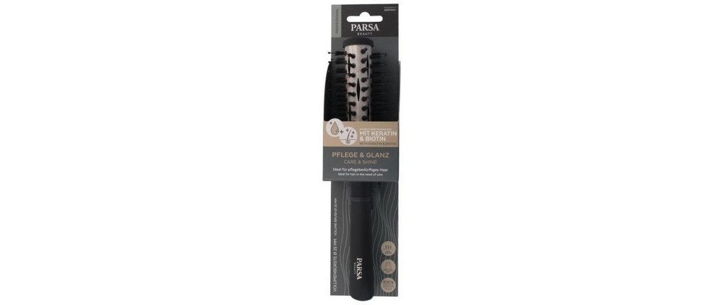 Parsa Beauty Brosse à cheveux ronde Keratin Care and Shine Noir