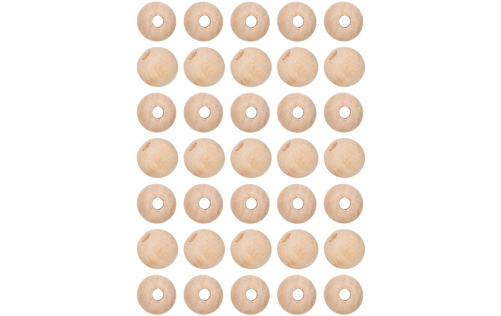 lalana Perles en bois Perles en bois 10 mm, 35 pièces