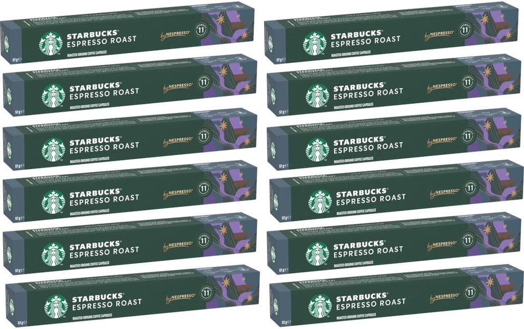 Starbucks Capsules de café Espresso Roast 12 x 10 pièces
