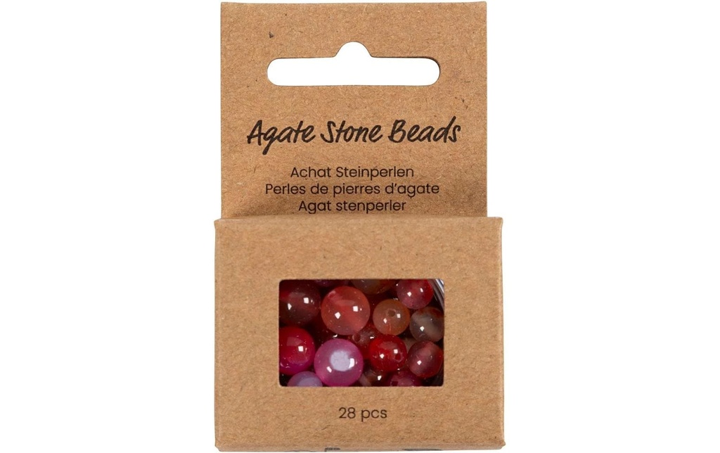 Creativ Company Kits de perles Pierre d'agate Rose clair, 6-10 mm